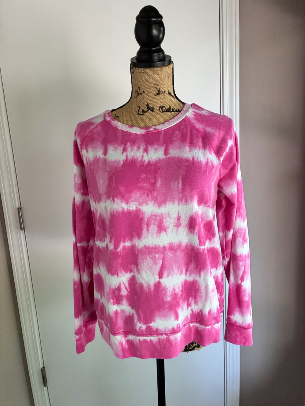 Michael Kors Pink and White Tie-Dye Crewneck Sweatshirt